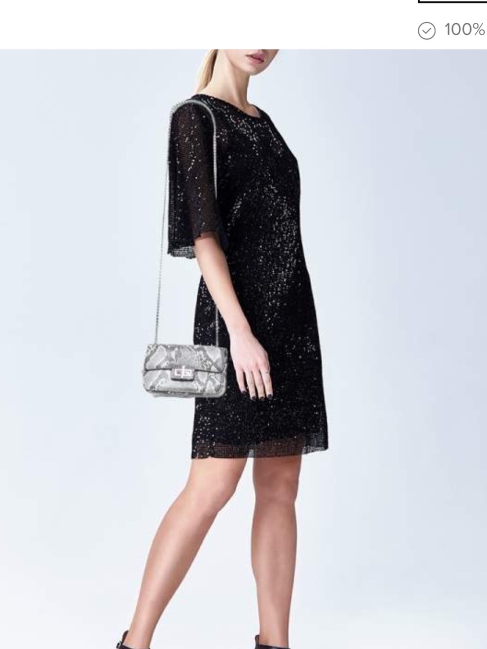 DKNY Brown & Cream Snake-Print Chain Crossbody